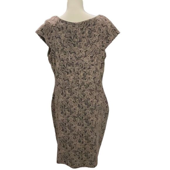 Vintage 1990s Calvin Klein 2pc Sheath Dress and Open Jacket Brown Textured Sz 14 - Picture 5 of 9